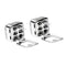 Boucles d'oreilles Boucles d'oreilles carrées - Puces en or blanc 18 ct et diamants 58 Facettes 13519