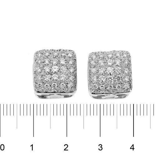 Boucles d'oreilles Boucles d'oreilles carrées - Puces en or blanc 18 ct et diamants 58 Facettes 13519