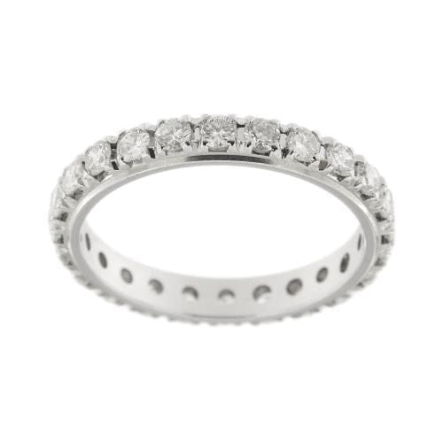 Bague 59 Bague éternelle - Alliance en or blanc 18 kt et diamants 1,20 ct 58 Facettes 26688