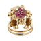 Bague Bague bouquet en or rose 18 ct avec rubis 58 Facettes 33247
