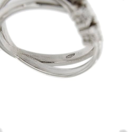 Bague Bague contrariée en or blanc 18 ct avec saphir et diamants 58 Facettes 34539