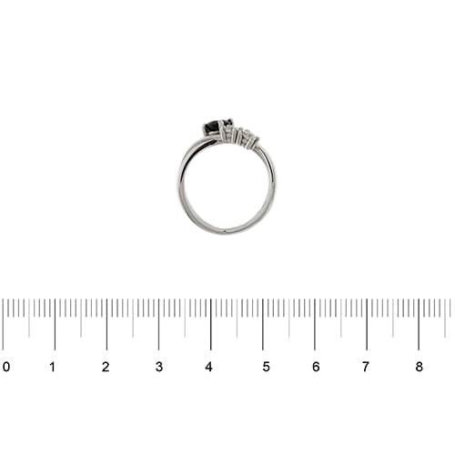 Bague Bague contrariée en or blanc 18 ct avec saphir et diamants 58 Facettes 34539