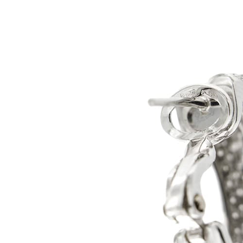 Boucles d'oreilles Boucles d’oreilles - Demi-créoles en or blanc 18 ct et diamants 58 Facettes 37833