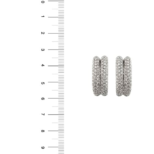 Boucles d'oreilles Boucles d’oreilles - Demi-créoles en or blanc 18 ct et diamants 58 Facettes 37833