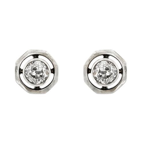 Boucles d'oreilles Boucles d’oreilles point de lumière vintage en or 18 ct et diamants 0,50 ct 58 Facettes 13584
