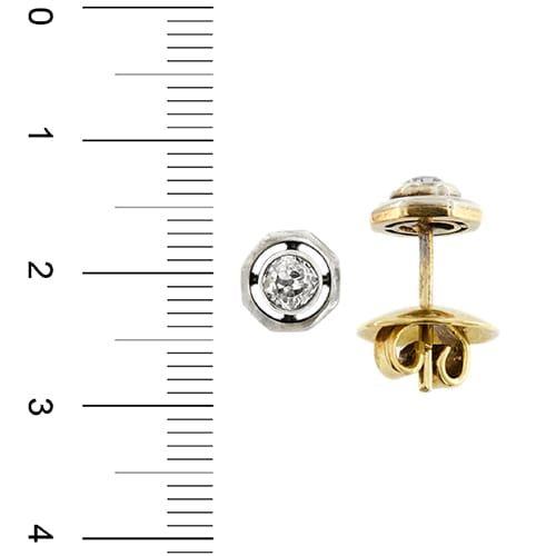 Boucles d'oreilles Boucles d’oreilles point de lumière vintage en or 18 ct et diamants 0,50 ct 58 Facettes 13584