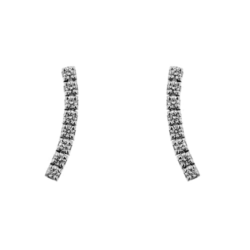 Boucles d'oreilles Boucles d’oreilles pendantes en or blanc 18 ct et diamants 58 Facettes 35094