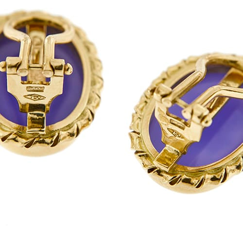 Boucles d'oreilles Boucles d’oreilles puces à camée en or jaune 18 ct 58 Facettes 36448