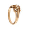 Bague Bague solitaire vintage fleur en or rose 18 ct avec diamant 0,35 ct 58 Facettes 30429