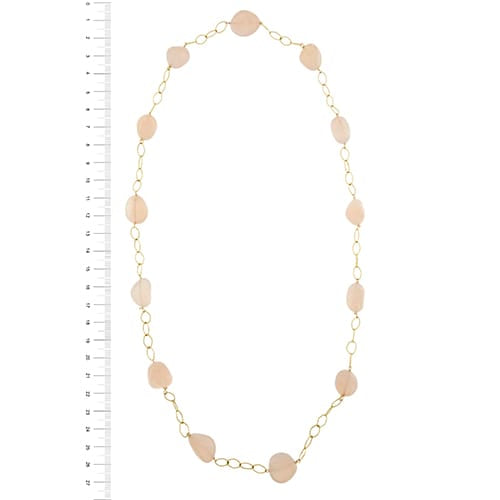Collier Collier - Collier long en or jaune 18 ct et quartz rose 58 Facettes 36370