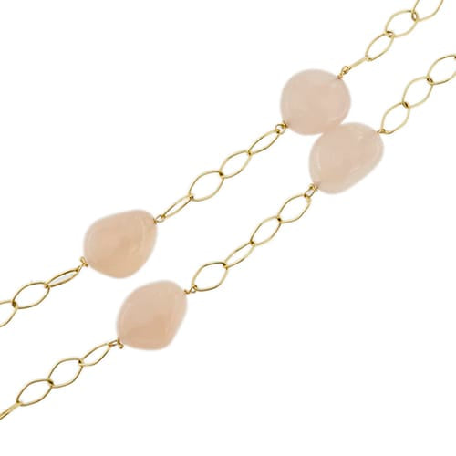 Collier Collier - Collier long en or jaune 18 ct et quartz rose 58 Facettes 36370