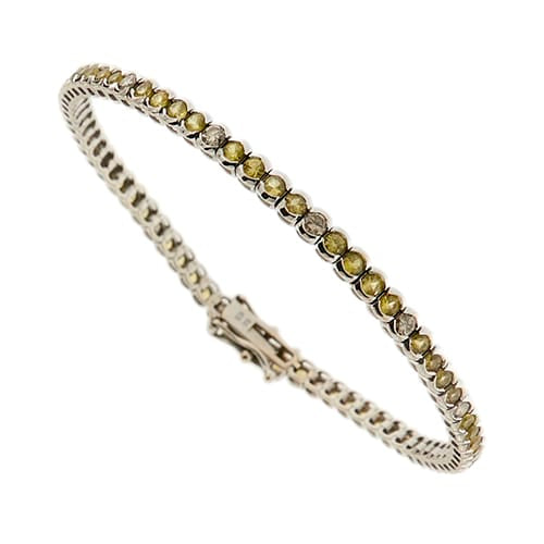 Bracelet Bracelet tennis en or blanc 18 ct avec quartz citrines et diamants 58 Facettes 36433