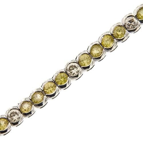 Bracelet Bracelet tennis en or blanc 18 ct avec quartz citrines et diamants 58 Facettes 36433