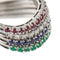 Bague Bague rivière ondulée en or blanc 18 ct avec émeraudes, saphirs, rubis et diamants 58 Facettes 33645