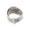 Bague Bague rivière ondulée en or blanc 18 ct avec émeraudes, saphirs, rubis et diamants 58 Facettes 33645