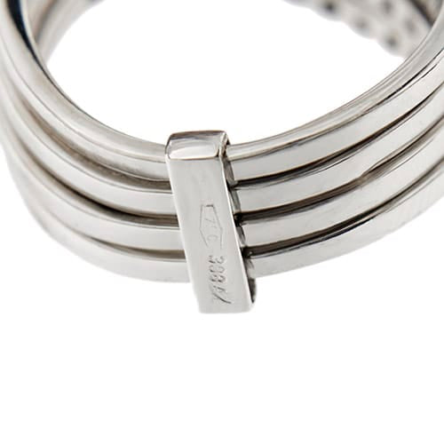 Bague Bague rivière ondulée en or blanc 18 ct avec émeraudes, saphirs, rubis et diamants 58 Facettes 33645