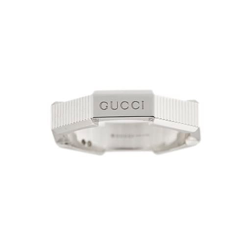 Bague 57 Gucci Link To Love - Bague alliance octogonale rainurée en or blanc 18 ct 58 Facettes 38246