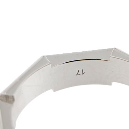 Bague 57 Gucci Link To Love - Bague alliance octogonale rainurée en or blanc 18 ct 58 Facettes 38246