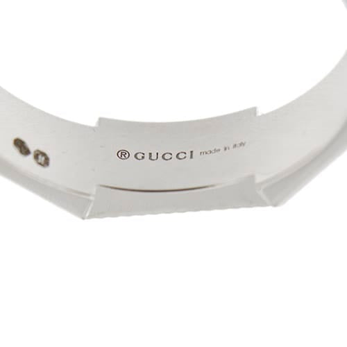 Bague 57 Gucci Link To Love - Bague alliance octogonale rainurée en or blanc 18 ct 58 Facettes 38246