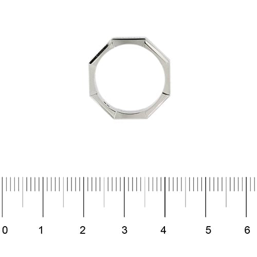 Bague 57 Gucci Link To Love - Bague alliance octogonale rainurée en or blanc 18 ct 58 Facettes 38246
