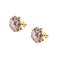 Boucles d'oreilles Gabriella Rivalta - Boucles d’oreilles fleurs émaillées en or jaune 18 ct 58 Facettes 36332