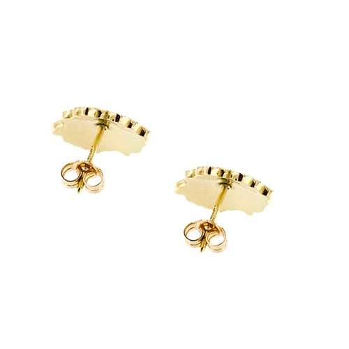 Boucles d'oreilles Gabriella Rivalta - Boucles d’oreilles fleurs émaillées en or jaune 18 ct 58 Facettes 36332