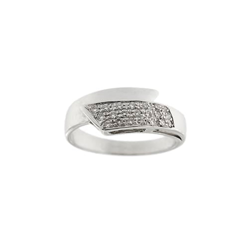 Bague 55 Bague contrariée en or blanc 18 ct sertie de diamants 58 Facettes 18525