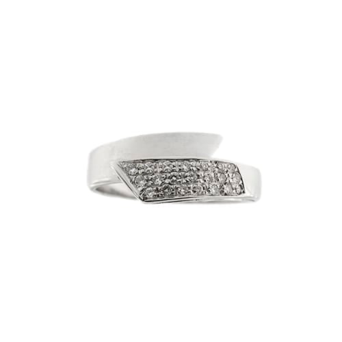 Bague 55 Bague contrariée en or blanc 18 ct sertie de diamants 58 Facettes 18525