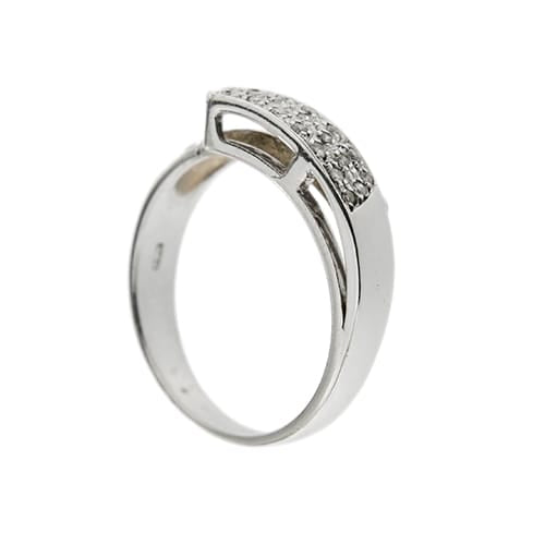 Bague 55 Bague contrariée en or blanc 18 ct sertie de diamants 58 Facettes 18525