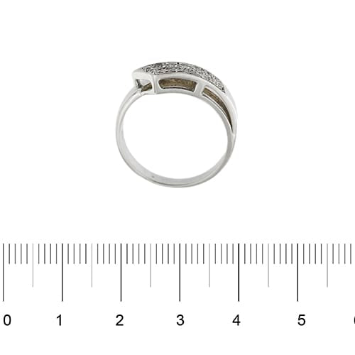 Bague 55 Bague contrariée en or blanc 18 ct sertie de diamants 58 Facettes 18525