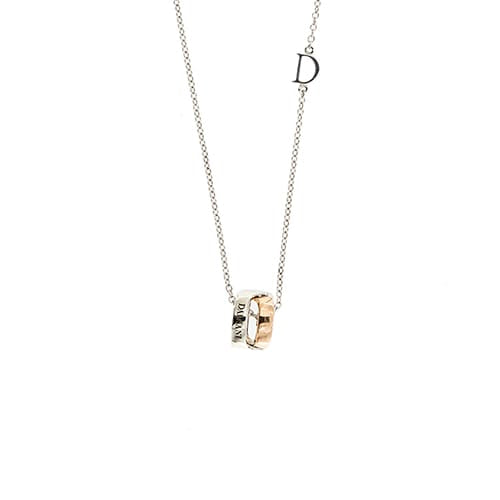 Collier Damiani Abbraccio - Collier avec pendentif en or blanc et or rose et diamant 58 Facettes 36577