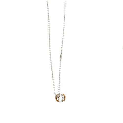 Collier Damiani Abbraccio - Collier avec pendentif en or blanc et or rose et diamant 58 Facettes 36577
