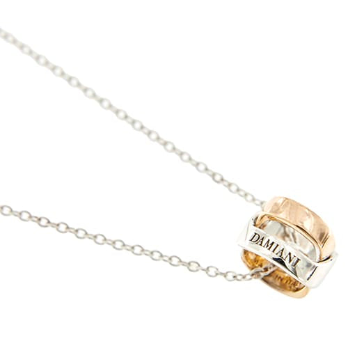 Collier Damiani Abbraccio - Collier avec pendentif en or blanc et or rose et diamant 58 Facettes 36577