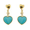 Boucles d'oreilles Damiani - Boucles d’oreilles cœur pendantes en or jaune 18 carats, diamants et turquoises 58 Facettes 37515