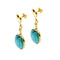 Boucles d'oreilles Damiani - Boucles d’oreilles cœur pendantes en or jaune 18 carats, diamants et turquoises 58 Facettes 37515