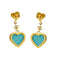 Boucles d'oreilles Damiani - Boucles d’oreilles cœur pendantes en or jaune 18 carats, diamants et turquoises 58 Facettes 37515