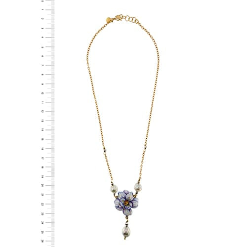 Collier Gabriella Rivalta - Collier en or jaune 18 ct avec perles et fleur émaillée 58 Facettes 36329