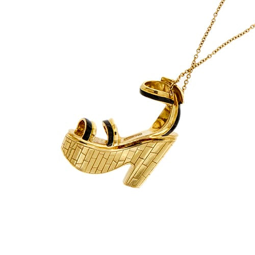 Collier Salvatore Ferragamo Miniature preziose - Collier long en or jaune 18 ct avec charm 58 Facettes 38608