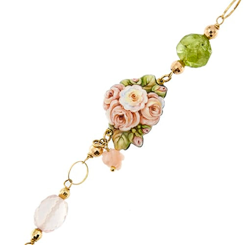 Bracelet Gabriella Rivalta - Bracelet à maillons en or jaune avec fleur émaillée 58 Facettes 36316