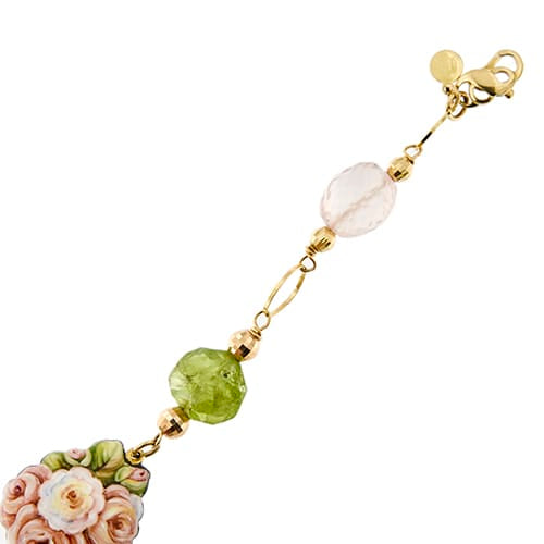 Bracelet Gabriella Rivalta - Bracelet à maillons en or jaune avec fleur émaillée 58 Facettes 36316