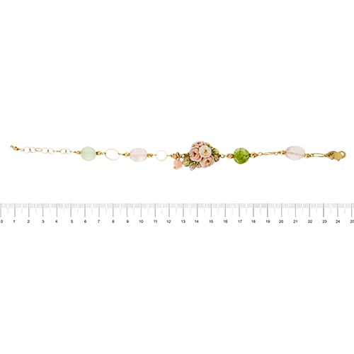Bracelet Gabriella Rivalta - Bracelet à maillons en or jaune avec fleur émaillée 58 Facettes 36316