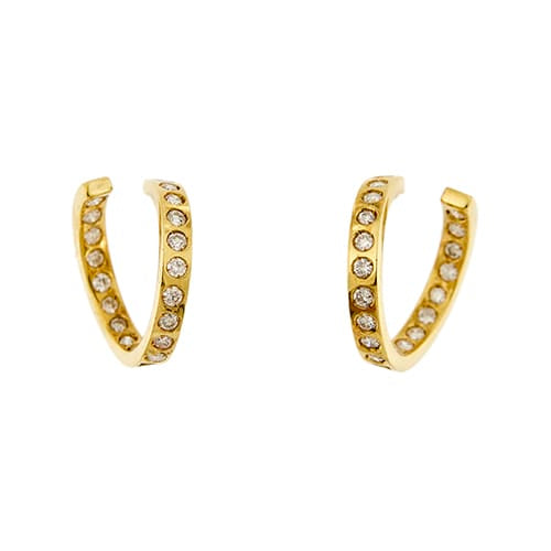 Boucles d'oreilles Boucles d’oreilles créoles ouvertes en or jaune 18 ct et diamants 58 Facettes 36761