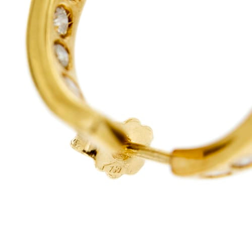 Boucles d'oreilles Boucles d’oreilles créoles ouvertes en or jaune 18 ct et diamants 58 Facettes 36761