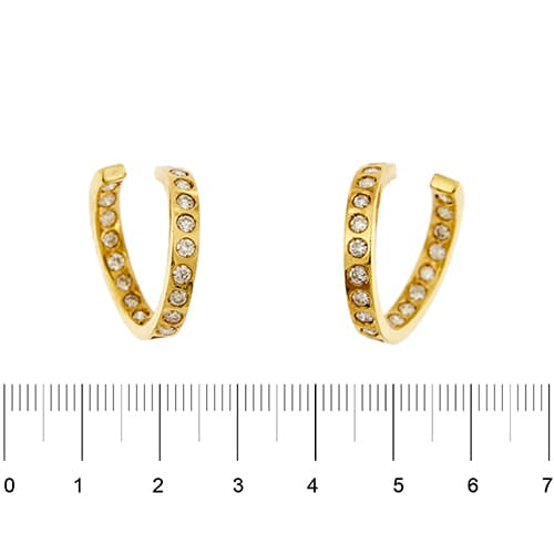 Boucles d'oreilles Boucles d’oreilles créoles ouvertes en or jaune 18 ct et diamants 58 Facettes 36761