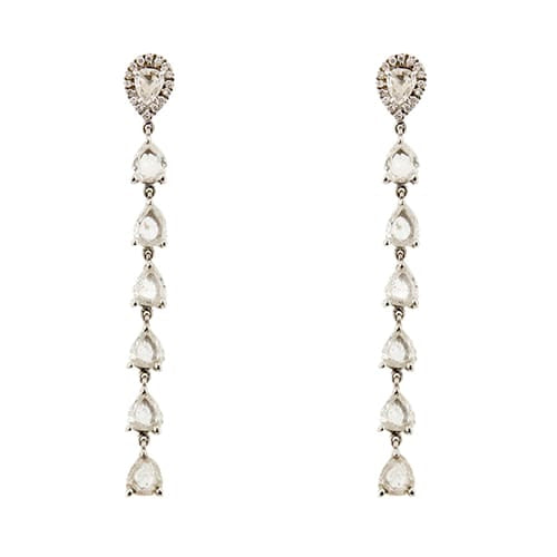 Boucles d'oreilles Boucles d’oreilles pendantes goutte en or blanc 18 ct et diamants 58 Facettes 36383