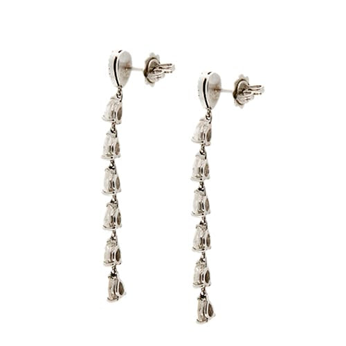 Boucles d'oreilles Boucles d’oreilles pendantes goutte en or blanc 18 ct et diamants 58 Facettes 36383