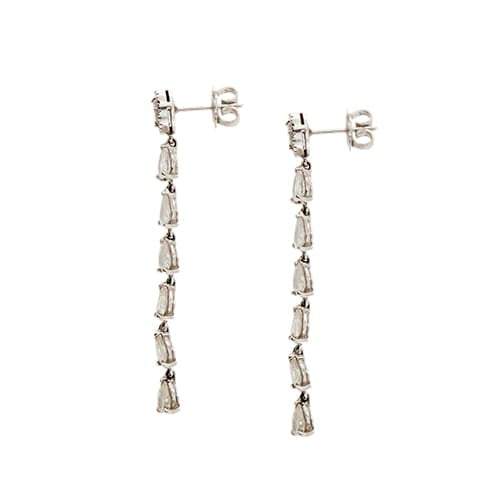 Boucles d'oreilles Boucles d’oreilles pendantes goutte en or blanc 18 ct et diamants 58 Facettes 36383