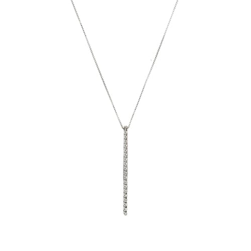 Collier Comete - Collier en or blanc 18 ct avec pendentif et diamants 58 Facettes 35195