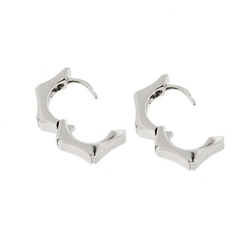 Boucles d'oreilles Salvini - Boucles d'oreilles créoles en or blanc 18 ct et diamants 58 Facettes 36633