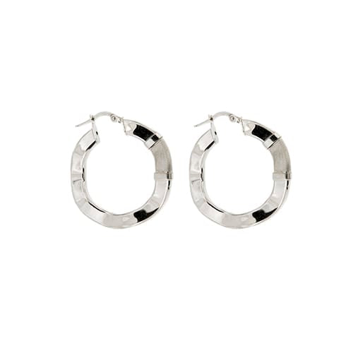 Boucles d'oreilles Boucles d’oreilles créoles ondulées en or blanc 18 ct 58 Facettes 22479